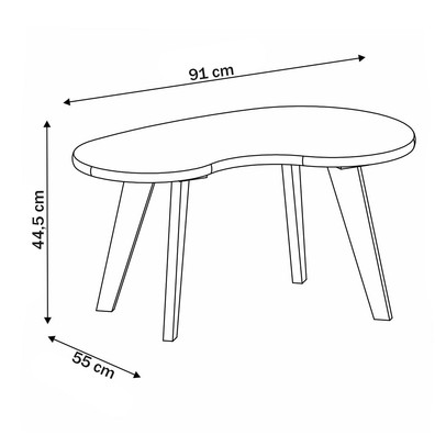 Mesa de Centro Flora 100% Mdf Off White - Pnr Móveis