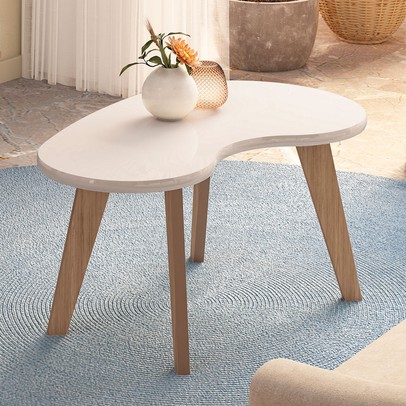 Mesa de Centro Flora 100% Mdf Off White - Pnr Móveis