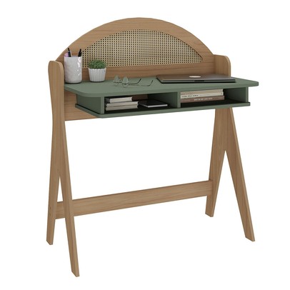 Mesa Escrivaninha Mali 100% Mdf Carvalho/Menta - Pnr Móveis