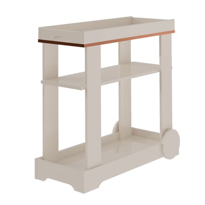 Bar Bronze 1 Prateleira Off White - Pnr Móveis