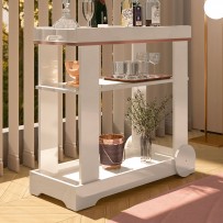 Bar Bronze 1 Prateleira Off White - Pnr Móveis