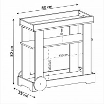 Bar Bronze 1 Prateleira Naturale - Pnr Móveis