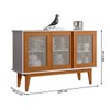 Balcão Buffet Detroit 3 Portas 3 Prateleiras Branco/Nature - Tebarrot