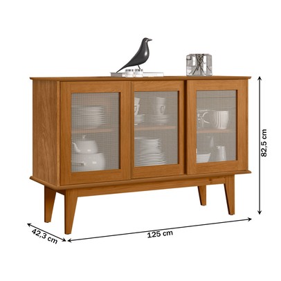 Balcão Buffet Detroit 3 Portas 3 Prateleiras Nature - Tebarrot