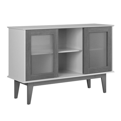 Balcão Buffet Detroit 3 Portas 3 Prateleiras Off White/Nature - Tebarrot