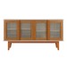Balcão Buffet Detroit 4 Portas 4 Prateleiras Off White/Nature - Tebarrot