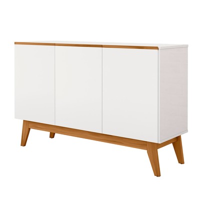 Balcão Buffet Ares Lux 3 Portas 2 Prateleiras Branco - Tebarrot