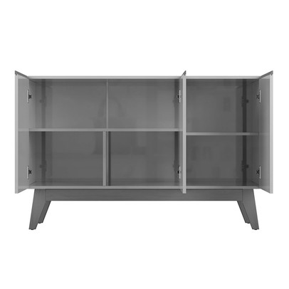 Balcão Buffet Ares Lux 3 Portas 2 Prateleiras Off White - Tebarrot