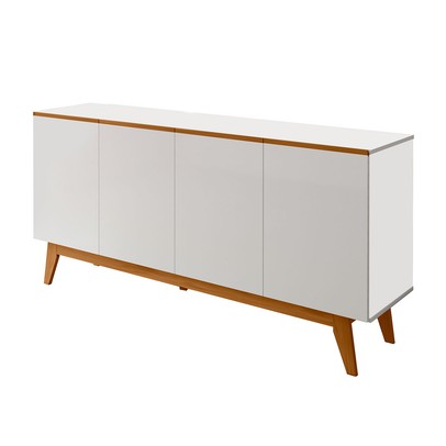 Balcão Buffet Ares Lux 4 Portas 2 Prateleiras Branco - Tebarrot