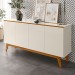 Balcão Buffet Ares Lux 4 Portas 2 Prateleiras Off White - Tebarrot