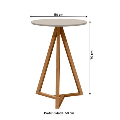 Mesa de Canto Classic Off White/Nature - Tebarrot