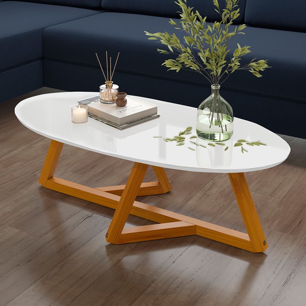 Mesa de Centro Classic Branco/Nature - Tebarrot