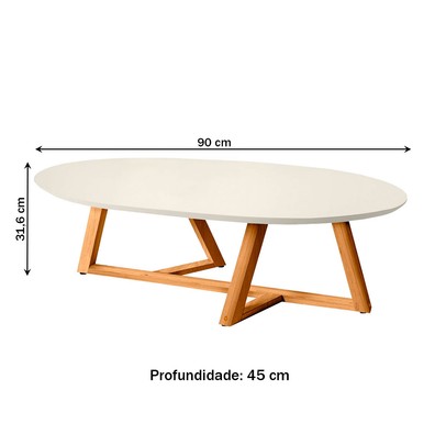 Mesa de Centro Classic Off White/Nature - Tebarrot