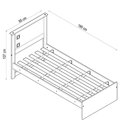 Cama de Solteiro Barcelona Off White/Mad - Tebarrot