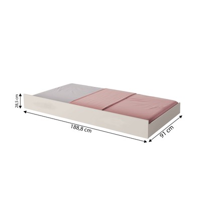 Cama Auxiliar Solteiro Barcelona Off White - Tebarrot