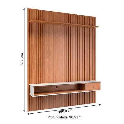 Painel para TV Até 65 Polegadas Detroit 1 Gaveta Ripado Nature - Tebarrot