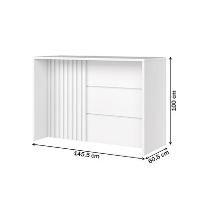 Bancada de Cozinha Ilha Gourmet com Ripado Branco Hp -  Henn