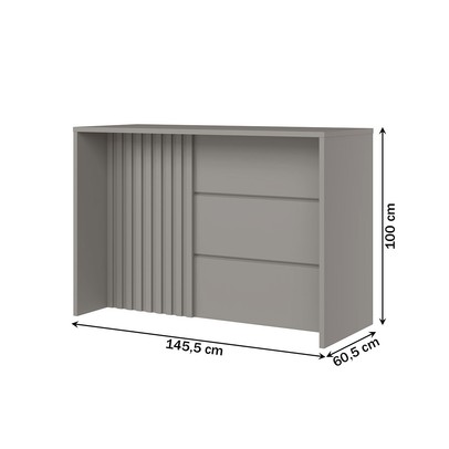 Bancada de Cozinha Ilha Gourmet com Ripado Cinza Hp -  Henn