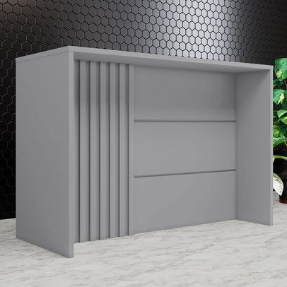 Bancada de Cozinha Ilha Gourmet com Ripado Cinza Hp -  Henn