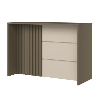 Bancada de Cozinha Ilha Gourmet com Ripado Duna/Cristal -  Henn