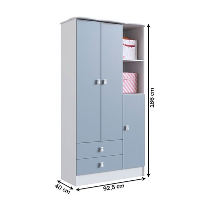 Quarto de Bebê Completo Bambino 3 Portas 6 Gavetas Azul - Percasa