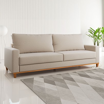 Sofá 4 Lugares Living Linho/Bronze - Vian