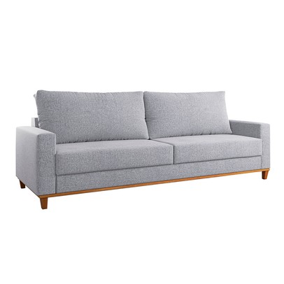 Sofá 4 Lugares Living Linho/Inox - Vian