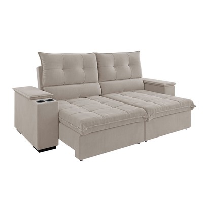 Sofá 4 Lugares Santiago Retrátil e Reclinável Marfim - Vian