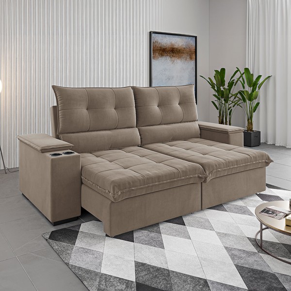 Sofá 4 Lugares Santiago Retrátil e Reclinável - Vian