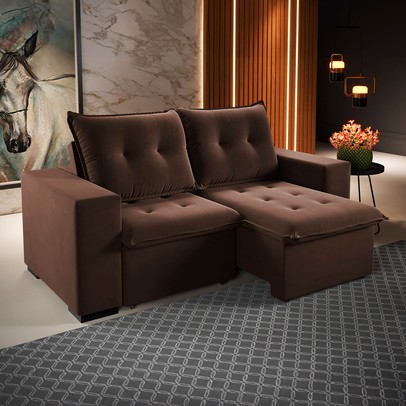 Sofá 3 Lugares Arsenal Retrátil e Reclinável Bombom - Vian