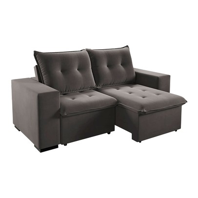 Sofá 3 Lugares Arsenal Retrátil e Reclinável Grafite - Vian