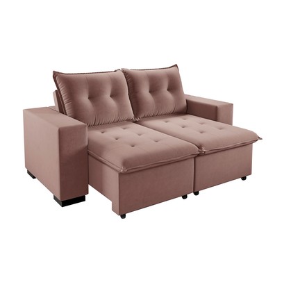 Sofá 3 Lugares Arsenal Retrátil e Reclinável Rosa - Vian