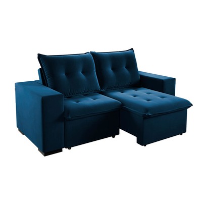 Sofá 3 Lugares Arsenal Retrátil e Reclinável  Azul - Vian