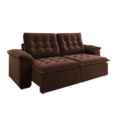 Sofá 4 Lugares Mozart Retrátil e Reclinável Bombom - Vian