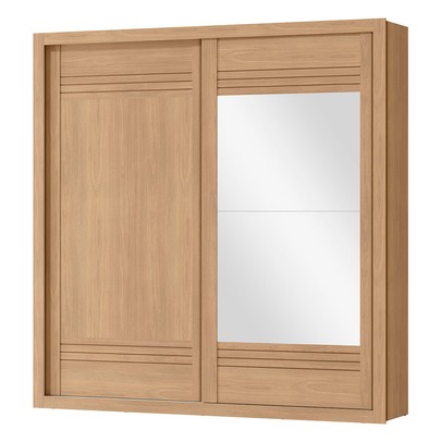 Guarda-Roupa Casal Tripoli 2 Portas 4 Gavetas com Espelho 100% Mdf Castanho - Mx Móveis