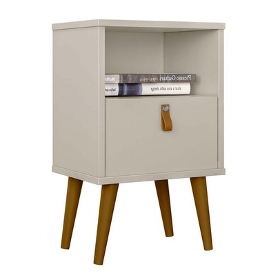 Mesa de Cabeceira Búzios 1 Gaveta Off White - Linea Brasil