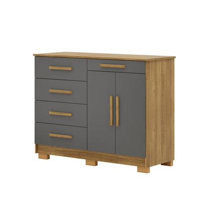 Cômoda Jasper 2 Portas 5 Gavetas Nature/Alasca - Pnr Móveis