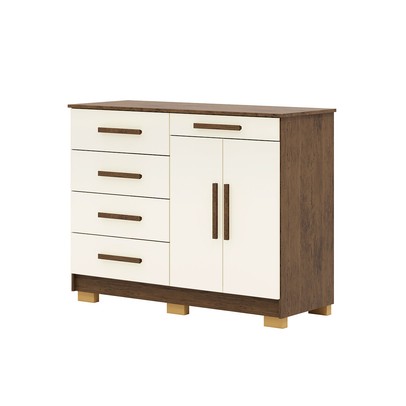 Cômoda Jasper 2 Portas 5 Gavetas Imbuia/Champanhe - Pnr Móveis