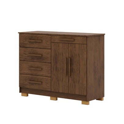 Cômoda Jasper 2 Portas 5 Gavetas Imbuia Rústico - Pnr Móveis
