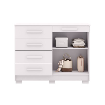 Cômoda Jasper 2 Portas 5 Gavetas Branco - Pnr Móveis
