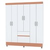 Guarda-Roupa Casal San Diego 6 Portas 2 Gavetas Branco/Camarim - Pnr Móveis