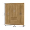 Guarda-Roupa Casal San Diego 6 Portas 2 Gavetas Nature - Pnr Móveis