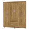 Guarda-Roupa Casal San Diego 6 Portas 2 Gavetas Nature - Pnr Móveis