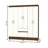 Guarda-Roupa Casal San Diego 6 Portas 2 Gavetas Imbuia/Champanhe - Pnr Móveis