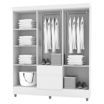 Guarda-Roupa Casal San Diego 6 Portas 2 Gavetas Imbuia/Champanhe - Pnr Móveis