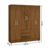 Guarda-Roupa Casal San Diego 6 Portas 2 Gavetas Imbuia Rústico - Pnr Móveis