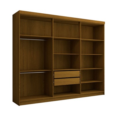 Guarda-Roupa Casal Império 6 Portas 2 Gavetas Nature/Champanhe - Pnr Móveis