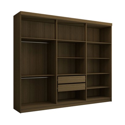 Guarda-Roupa Casal Império 6 Portas 2 Gavetas Nature/Alaska - Pnr Móveis