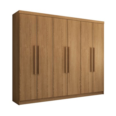 Guarda-Roupa Casal Império 6 Portas 2 Gavetas Nature - Pnr Móveis