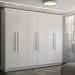 Guarda-Roupa Casal Império 6 Portas 2 Gavetas Branco - Pnr Móveis